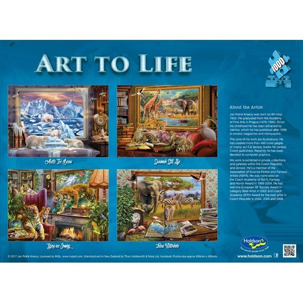 Art to Life: Zebra Waterhole - 1000pc Jigsaw Puzzle by Holdson  			  					NEW - image 2