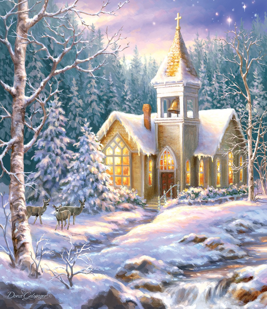 Winter Chapel - 550pc Jigsaw Puzzle by SunsOut