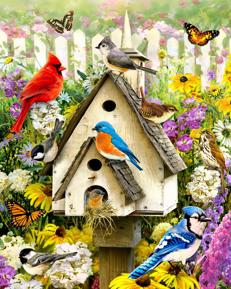 Backyard Birds - 1000pc Jigsaw Puzzle by Vermont Christmas Company