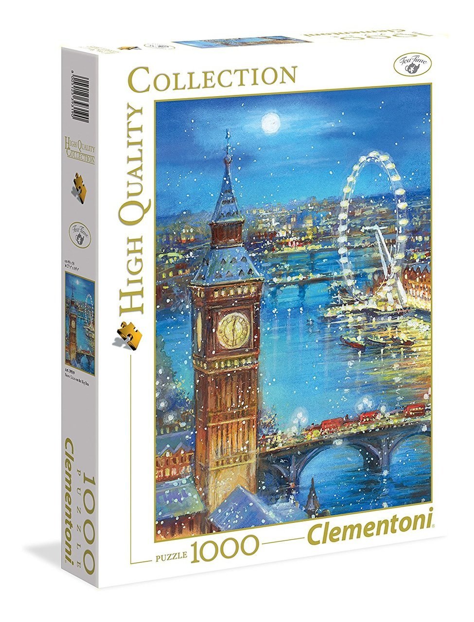 Snow Flakes on Big Ben - 1000pc Jigsaw Puzzle by Clementoni - image 1