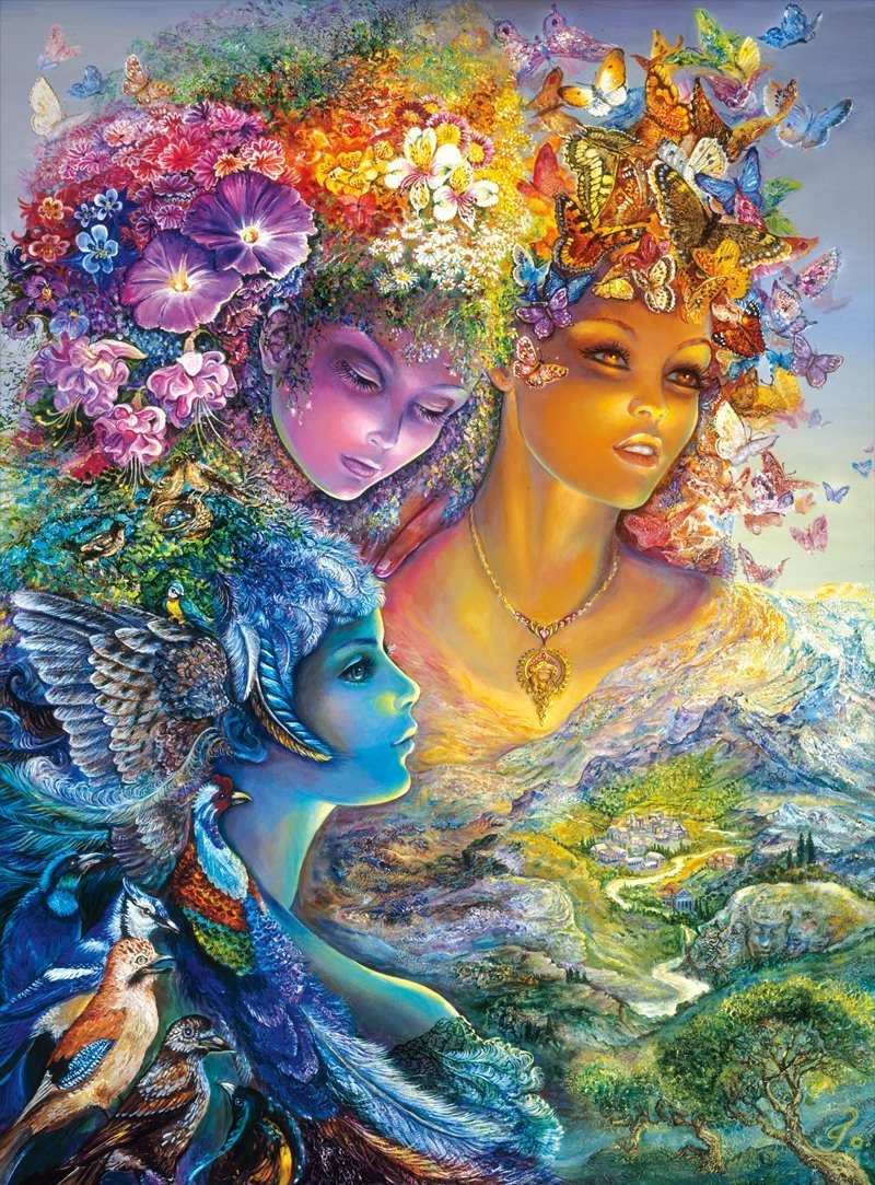 Josephine Wall: The Three Graces (Glitter Edition) - 1000pc Jigsaw Puzzle by Buffalo Games