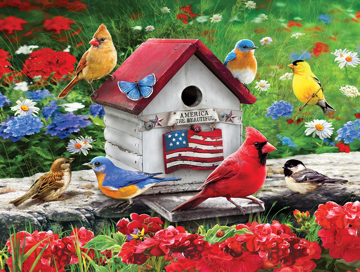 Patriotic Birdhouse - 300pc EZ Grip Jigsaw Puzzle By White Mountain