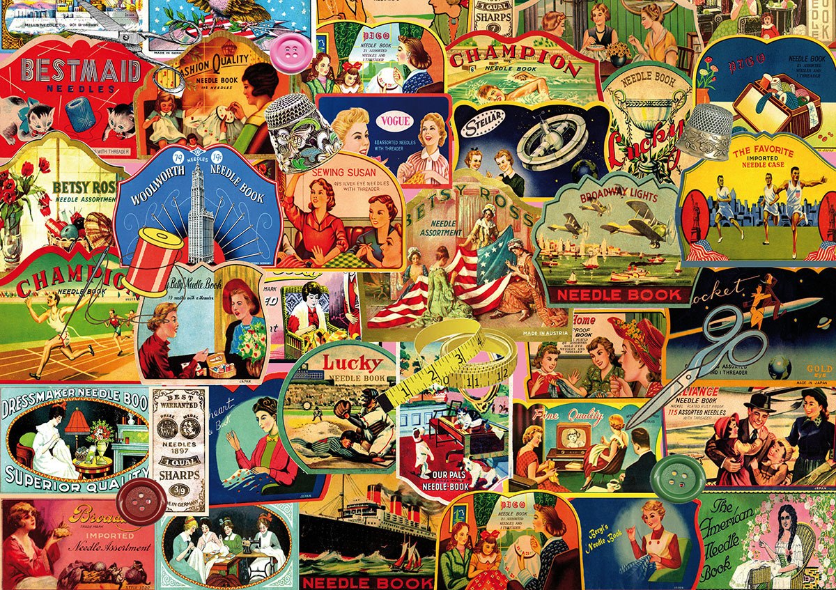 Vintage Needlebooks - 1000pc Jigsaw Puzzle by Piatnik
