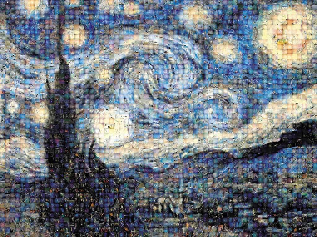 Starry Night By Vincent Van Gogh - 1000pc Photomosaic Jigsaw Puzzle by Buffalo Games