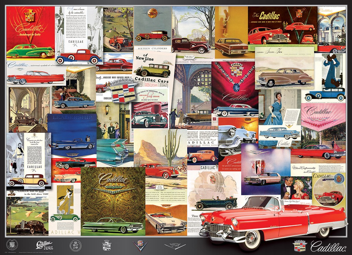 Vintage Car Ads, Cadillac - 1000pc Jigsaw Puzzle by EuroGraphics