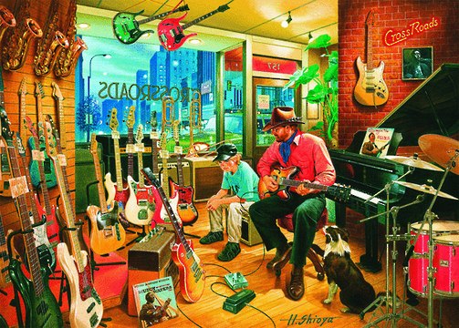 Interiors II: Crossroads Music Shop - 1000pc Jigsaw Puzzle by Holdson