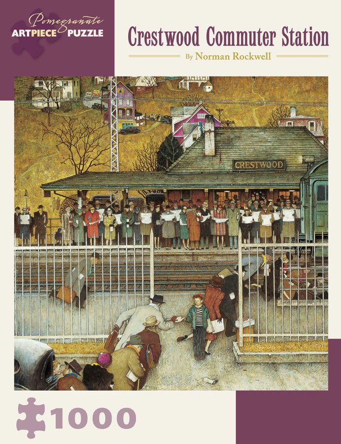 Rockwell: Crestwood Commuter Station - 1000pc Jigsaw Puzzle by Pomegranate  			  					NEW