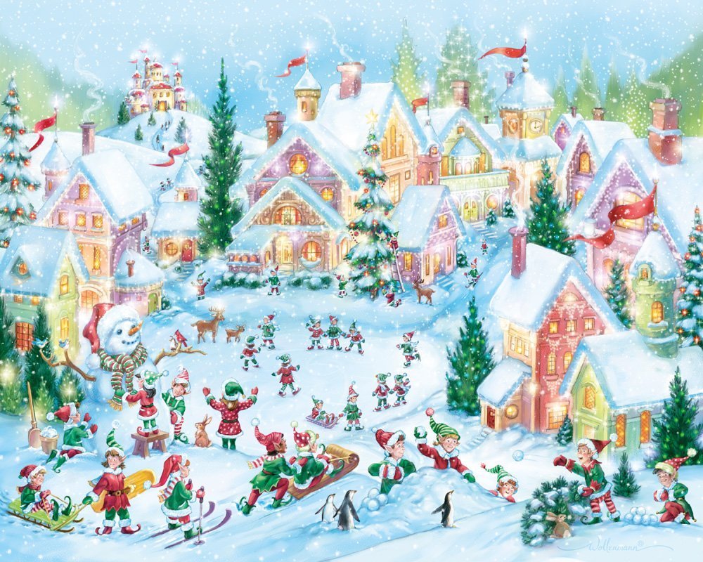 Elf Village - 1000pc Jigsaw Puzzle By Vermont Christmas Company