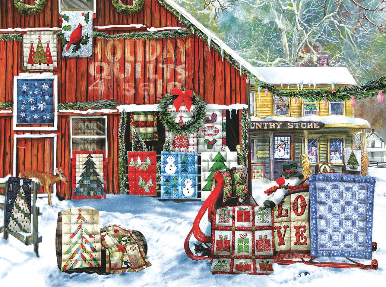 Holiday Quilts - 1000pc Jigsaw Puzzle by Sunsout  			  					NEW