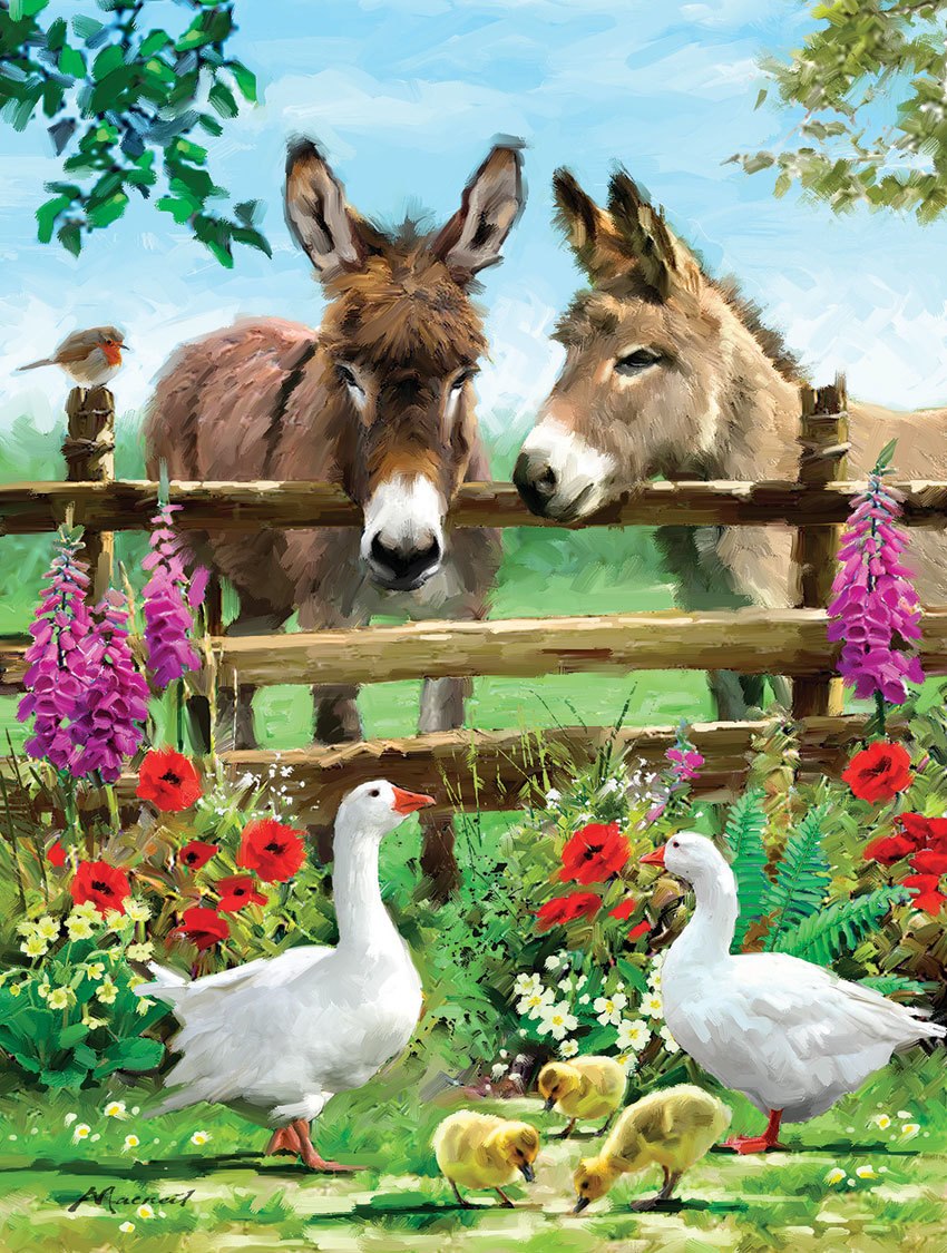 Fenceline Pals - 300pc Large Format Jigsaw Puzzle by SunsOut