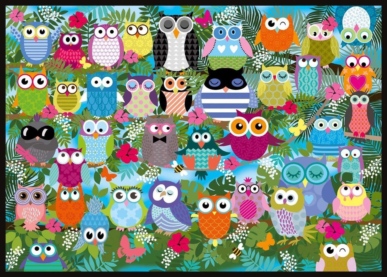 Collage of Owls II - 1000pc Jigsaw Puzzle by Schmidt  			  					NEW