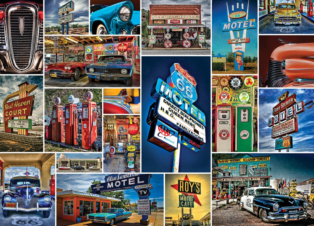 Route 66 - 1000pc Suitcase Jigsaw Puzzle by Masterpieces