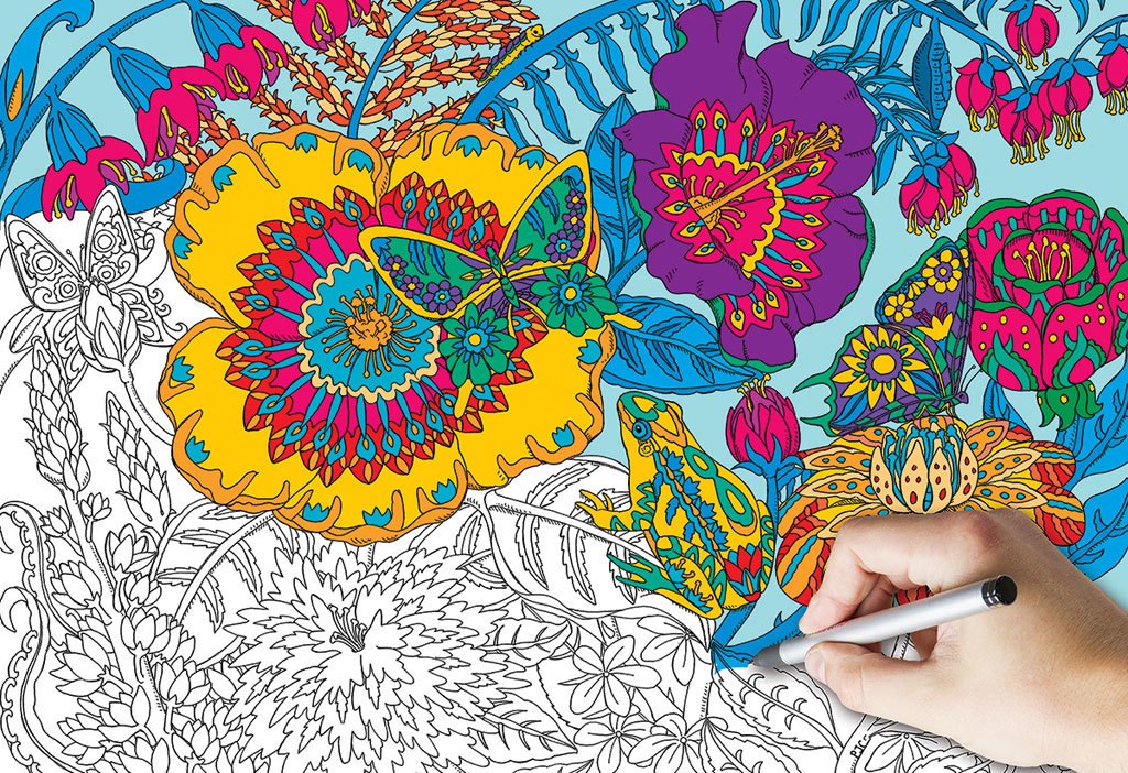 Garden-2 Sided Coloring Puzzle - 300pc Jigsaw Puzzle By White Mountain