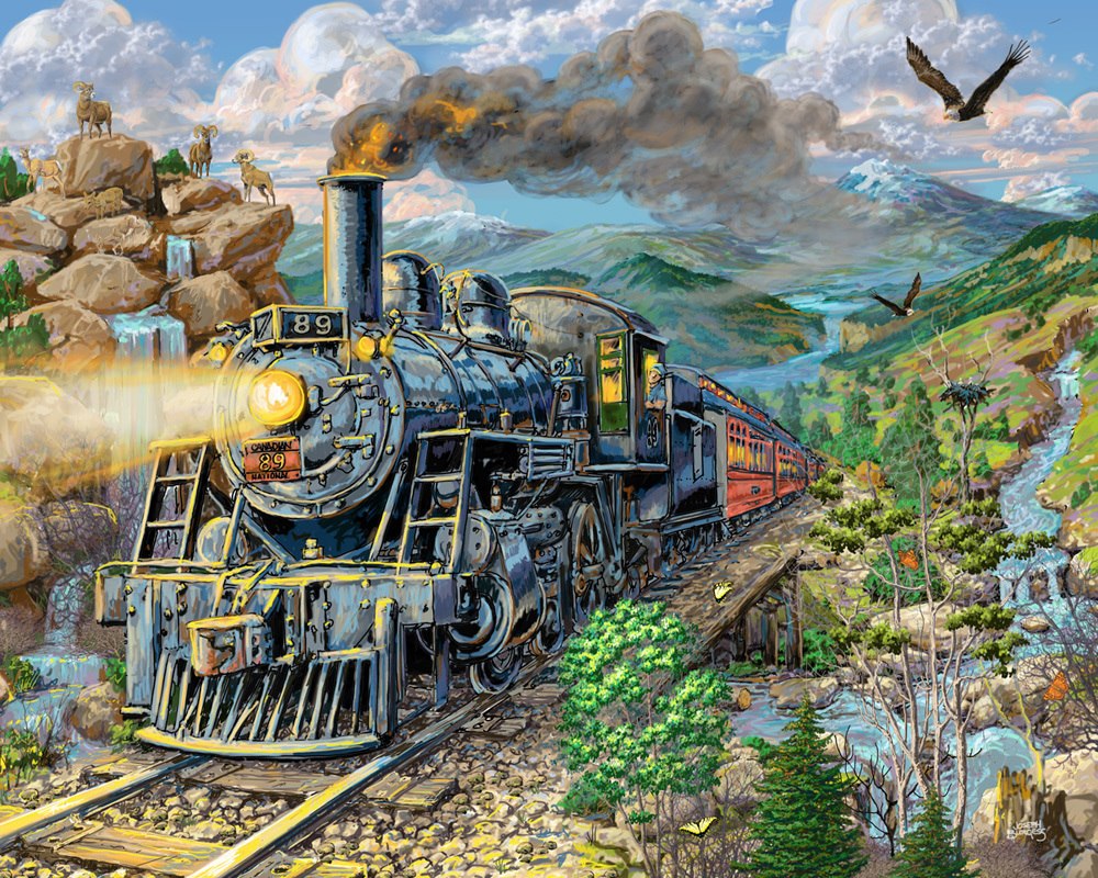 Big Horn Express - 1000pc Jigsaw Puzzle by Vermont Christmas Company  			  					NEW