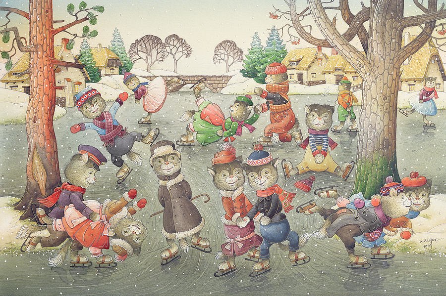 Cats on Skates - 48pc Floor by Pomegranate  			  					NEW