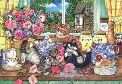 Kittens in the Kitchen - 500pc Jigsaw Puzzle by Anatolian