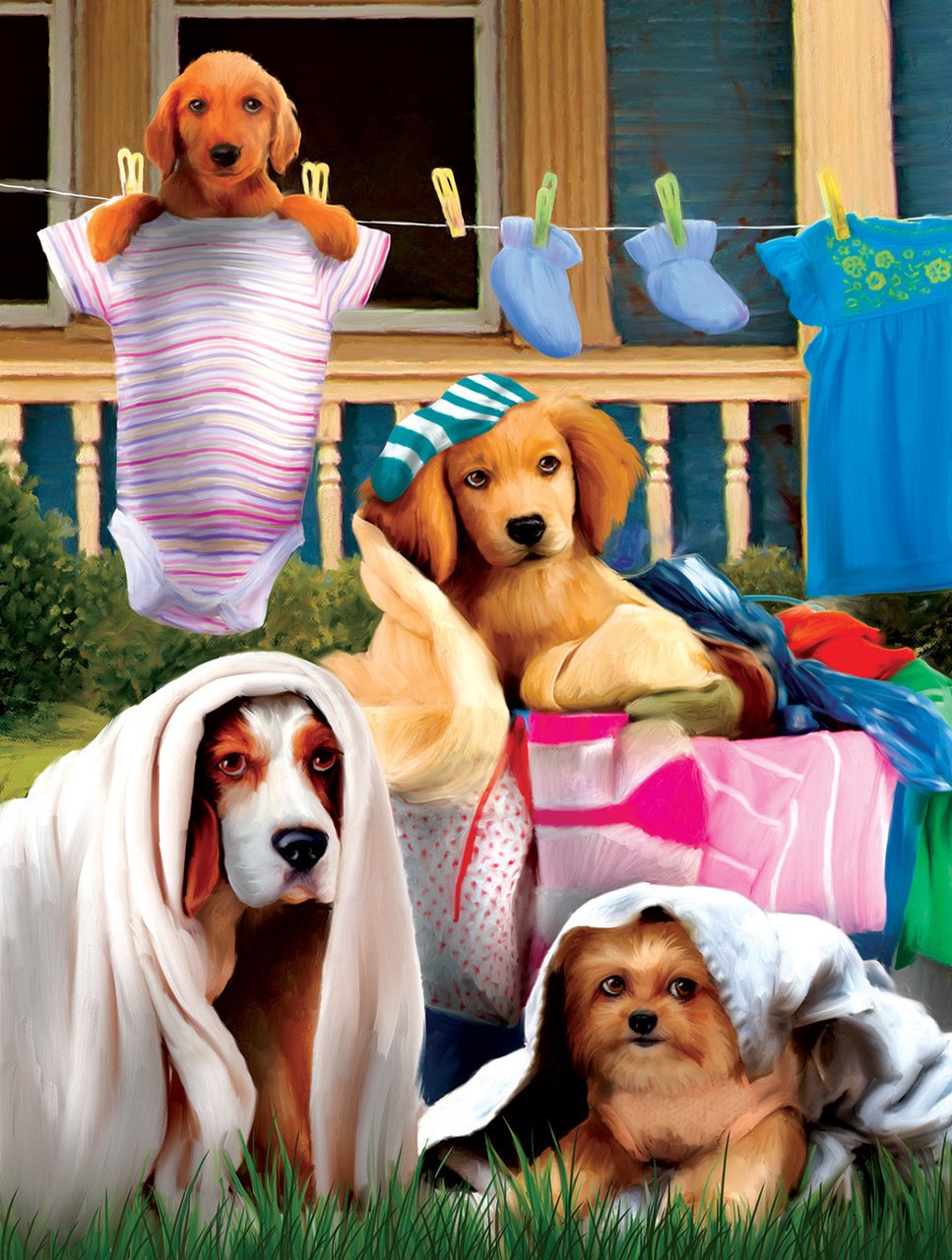 Laundry Helpers - 300pc Large Format Jigsaw Puzzle by Sunsout