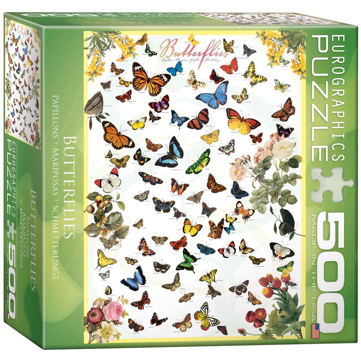 Butterflies (Small Box) - 500pc Jigsaw Puzzle by Eurographics