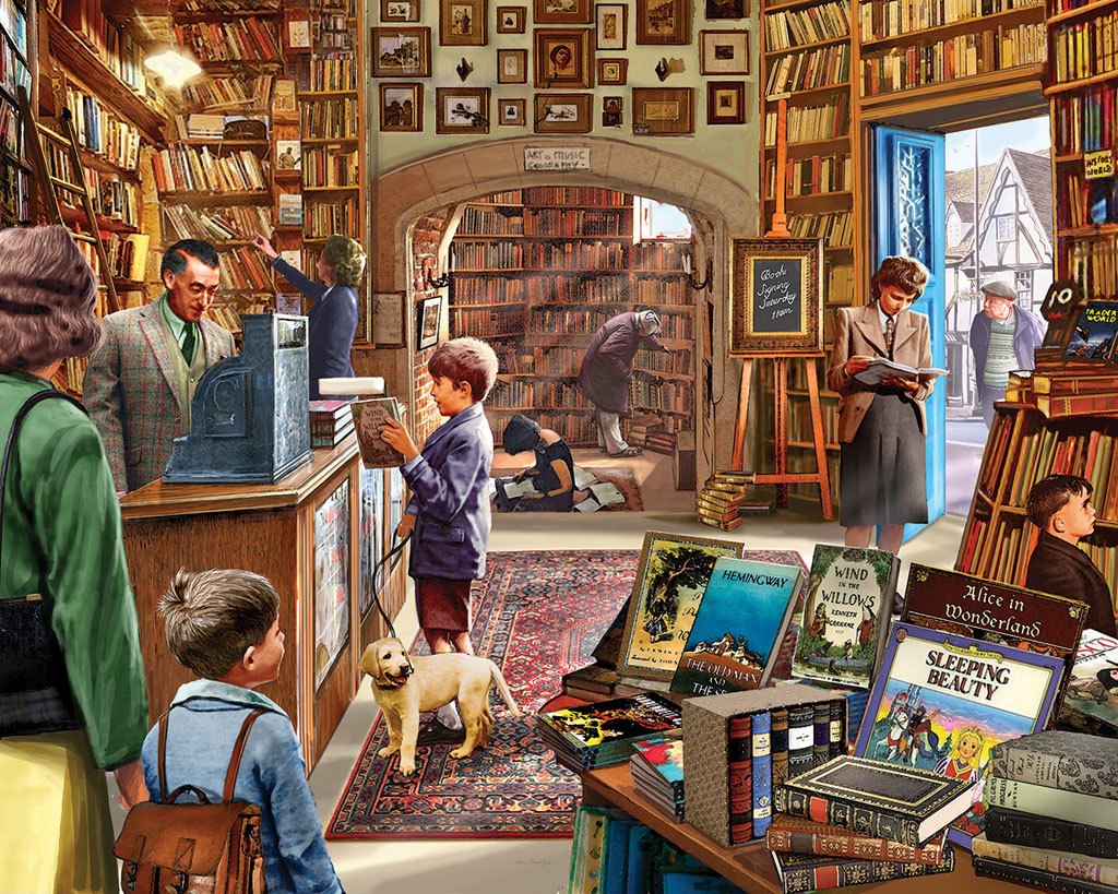 Old Book Shop - 1000pc Jigsaw Puzzle By White Mountain