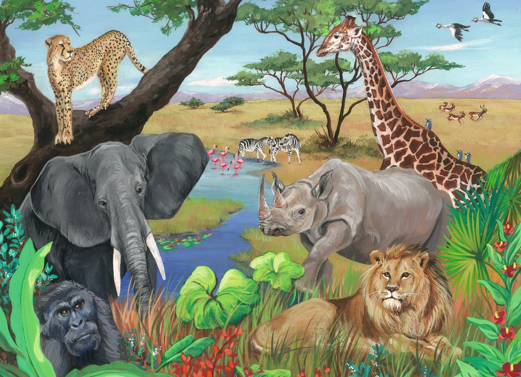 Safari Animals - 60pc Jigsaw Puzzle By Ravensburger  			  					NEW