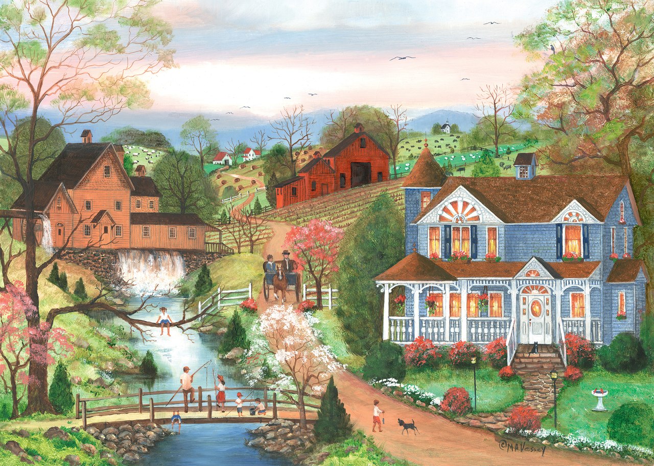 The Fishing Lesson - 500pc Large Format By Ravensburger  			  					NEW