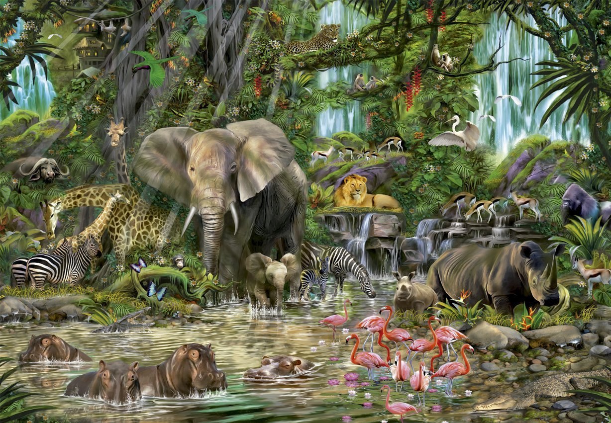 African Jungle - 2000pc Jigsaw Puzzle By Educa