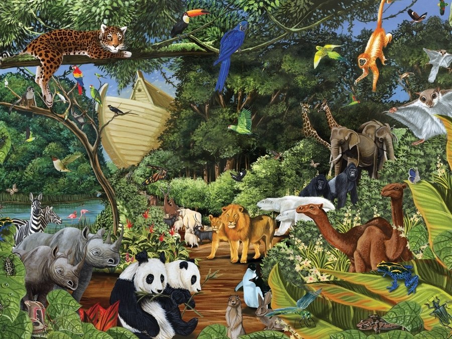 Noah's Gathering - 350pc Jigsaw Puzzle by Cobble Hill  			  					NEW