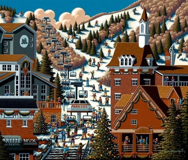 Ski Park City - 500pc Jigsaw Puzzle by Dowdle