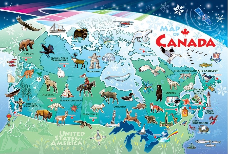 Canada Map - 35pc Tray Puzzle by Cobble Hill  			  					NEW