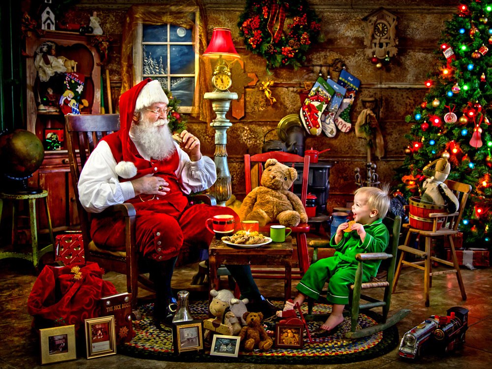 Santa's Visit - 550pc Jigsaw Puzzle by Vermont Christmas Company