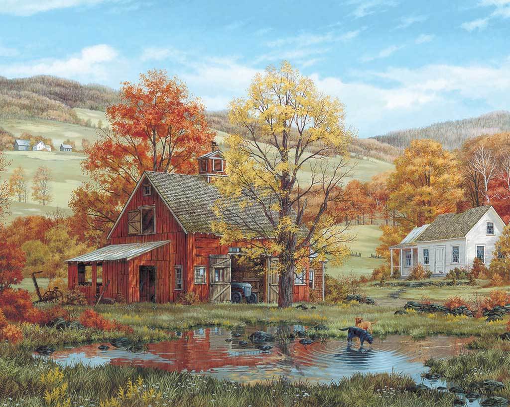 Friends in Autumn - 1000pc Jigsaw Puzzle by White Mountain