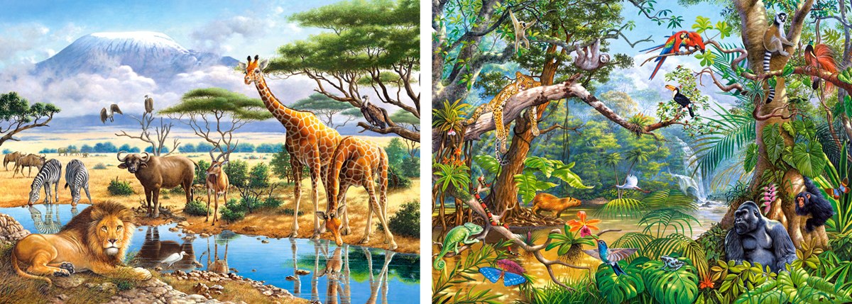 Savanna and Jungle - 70,120pc Jigsaw Puzzle By Castorland