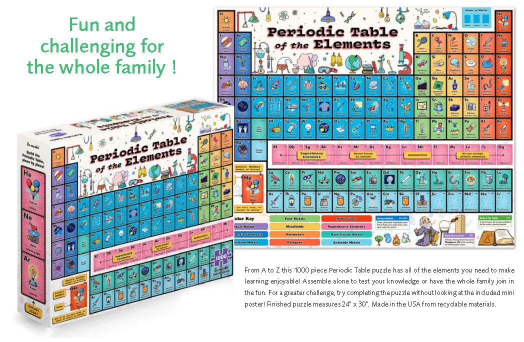 Periodic Table - 1000pc Jigsaw Puzzle By Re-marks  			  					NEW - image 2