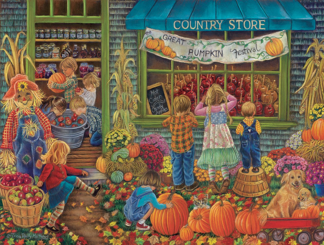 Pumpkin Festival - 300pc Jigsaw Puzzle By Sunsout  			  					NEW