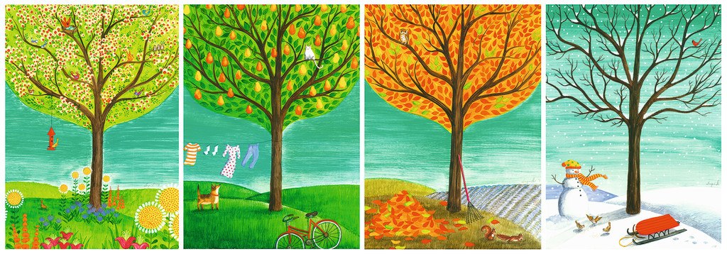 Four Seasons - 500pc Panoramic Jigsaw Puzzle By Ravensburger