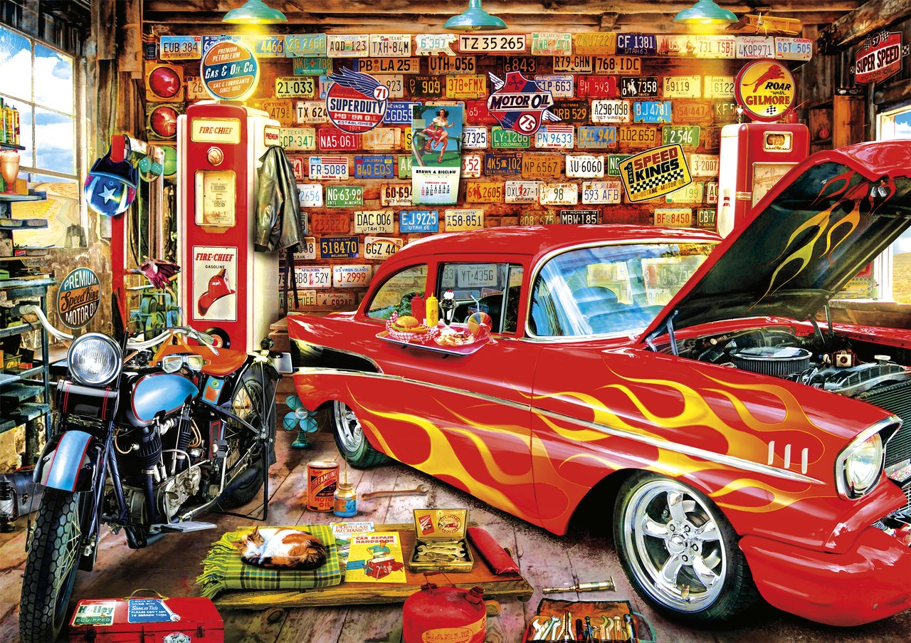 Retro Garage - 500pc Jigsaw Puzzle By Buffalo Games