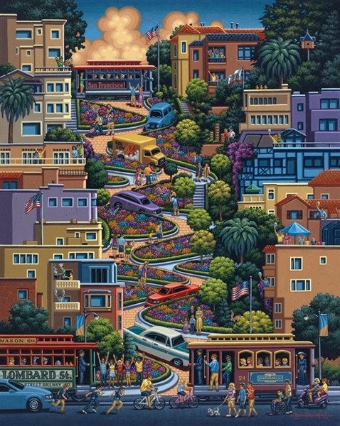 Lombard Street - 500pc Jigsaw Puzzle by Dowdle