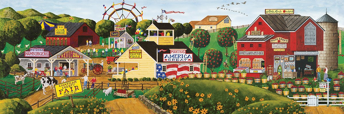 Apple Annie's Carnival Time - 1000pc Panoramic Jigsaw Puzzle by Masterpieces  			  					NEW
