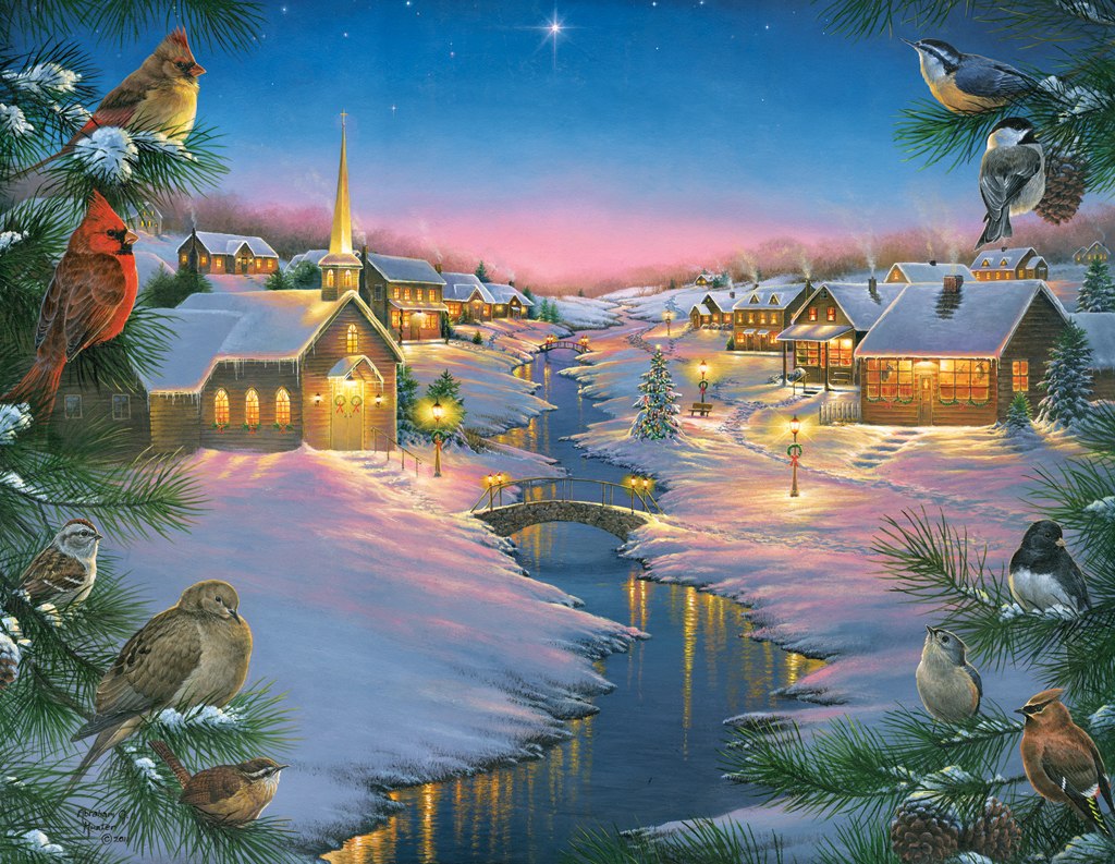 A Winter's Silent Night - 1000pc Large Format Jigsaw Puzzle By Sunsout