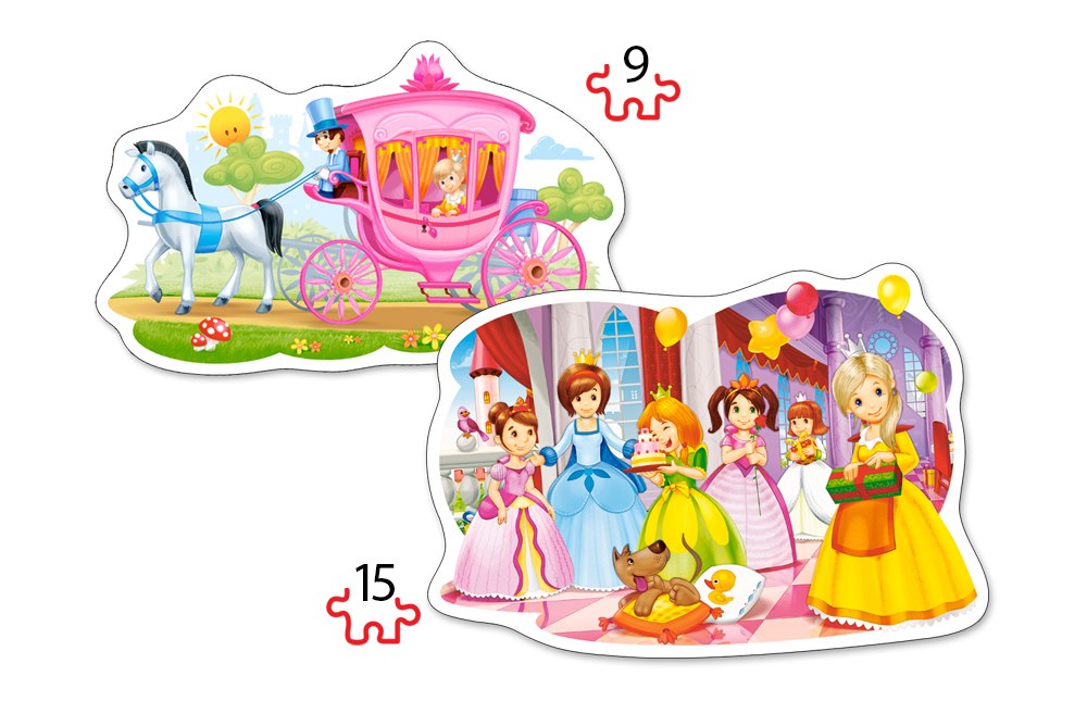The Princess Ball - 2 x 9pc Jigsaw Puzzle By Castorland