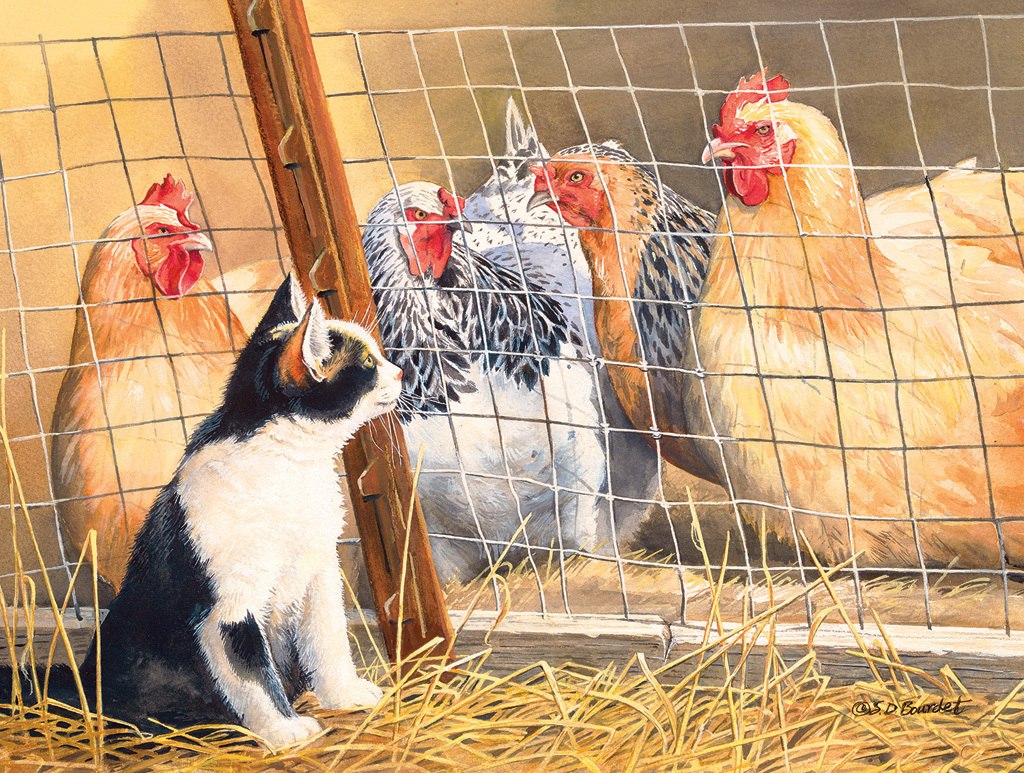 Visit with Hens - 500pc Jigsaw Puzzle by SunsOut