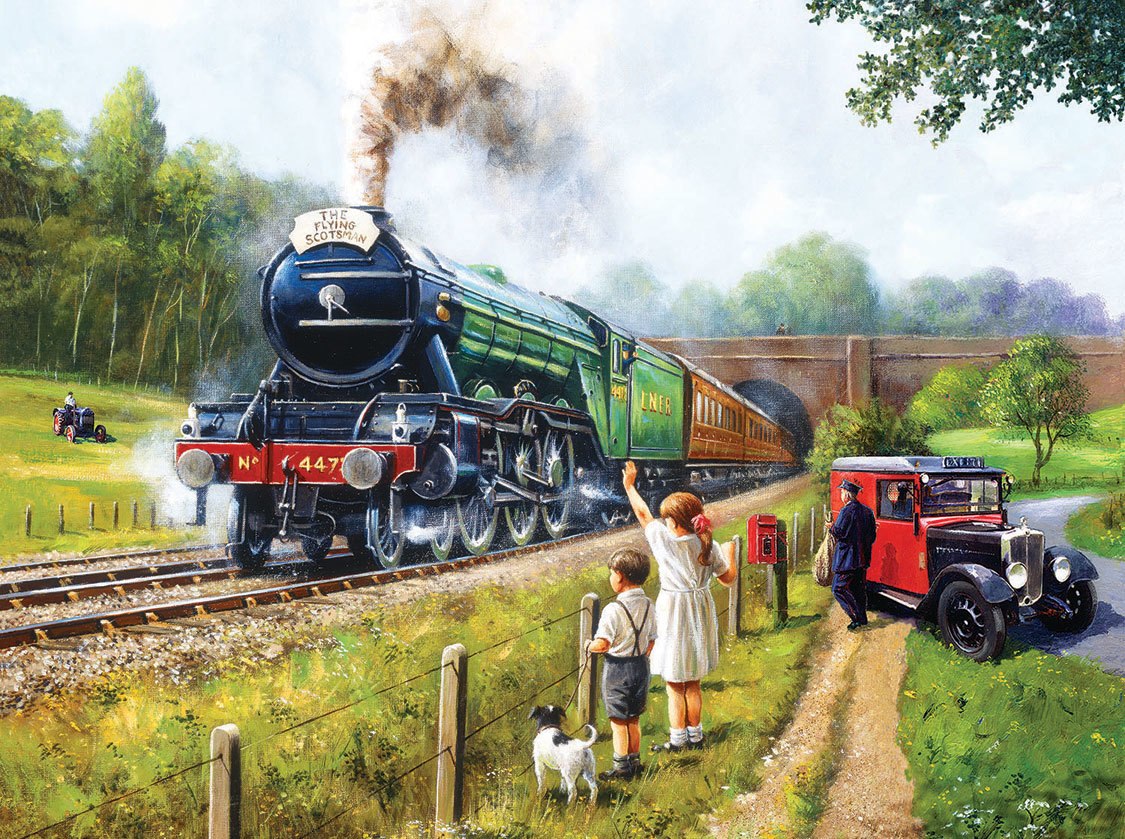 Watching the Trains - 1000pc Jigsaw Puzzle by SunsOut