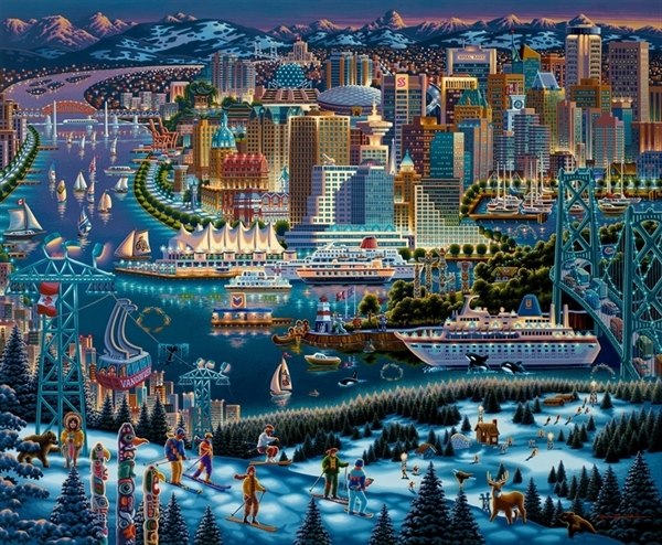 Vancouver - 1000pc Jigsaw Puzzle by Dowdle