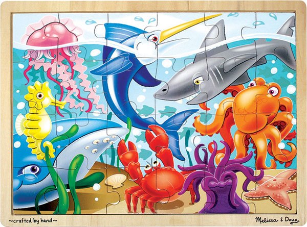 Under the Sea - 24pc Wooden Jigsaw Puzzle For Kids By Melissa & Doug