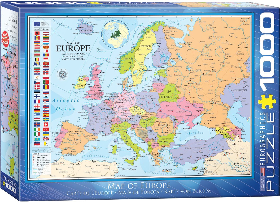 Map of Europe  - 1000pc Jigsaw Puzzle by EuroGraphics