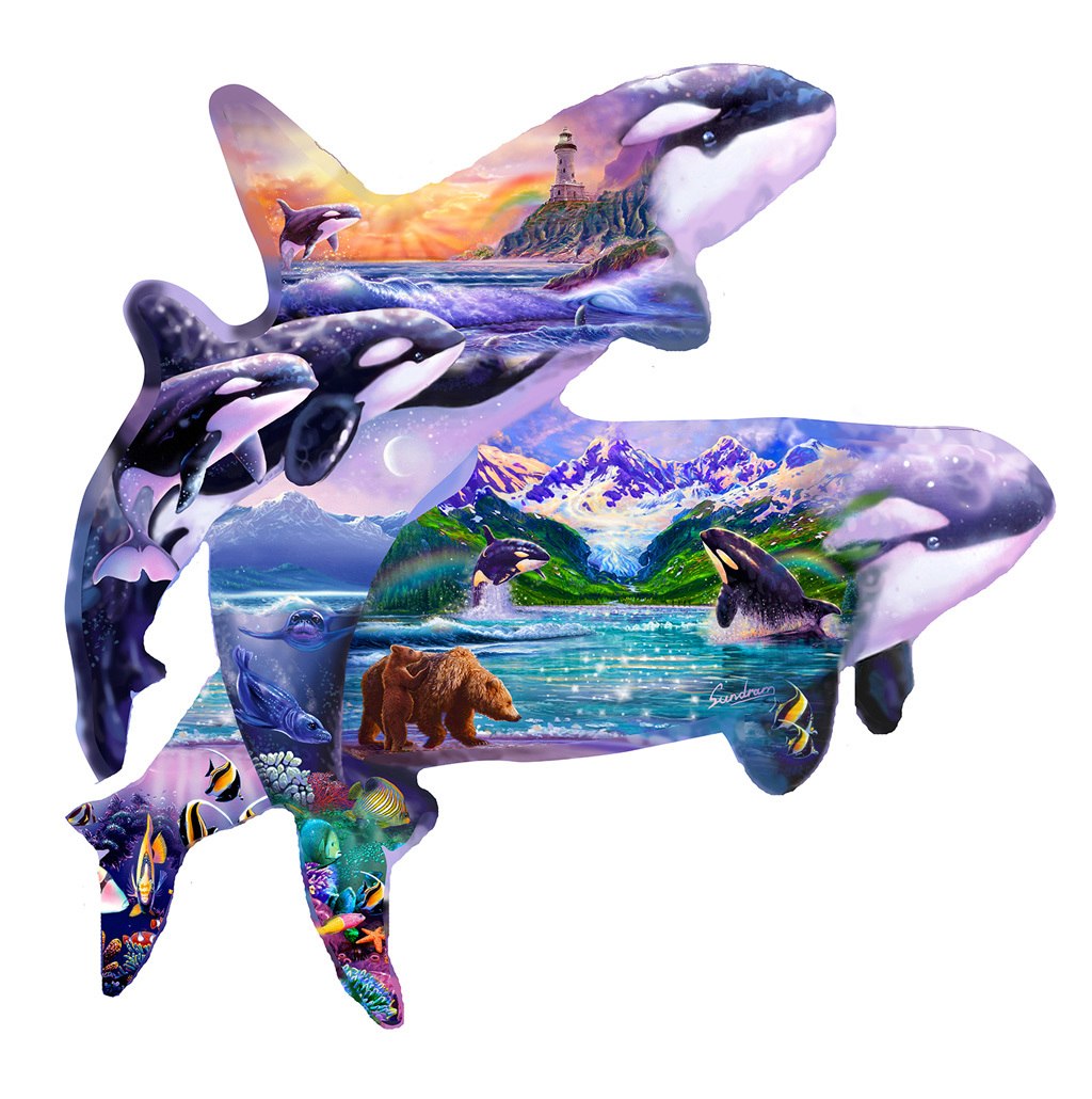 Orca Habitat - 1000pc Shaped Jigsaw Puzzle by SunsOut