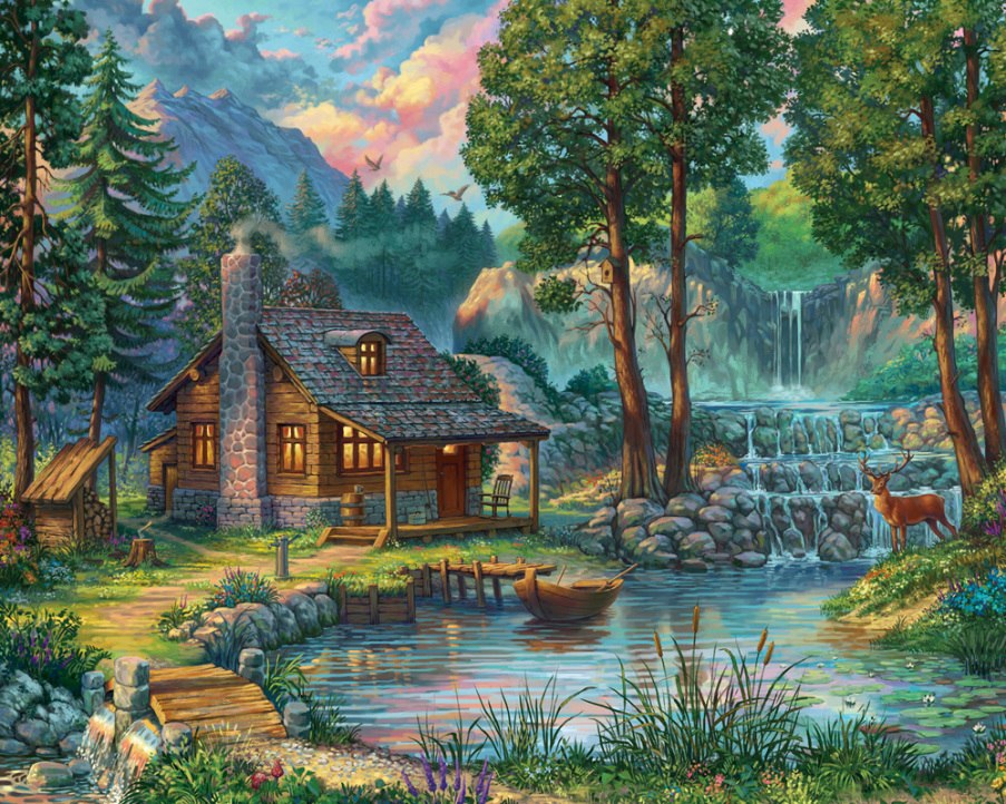 House by the Lake - 1000pc Jigsaw Puzzle by Vermont ...