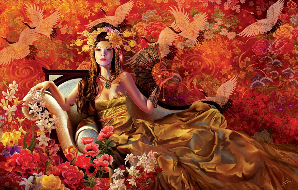 Nene Thomas: Orchids - 1000pc Jigsaw Puzzle by Sunsout