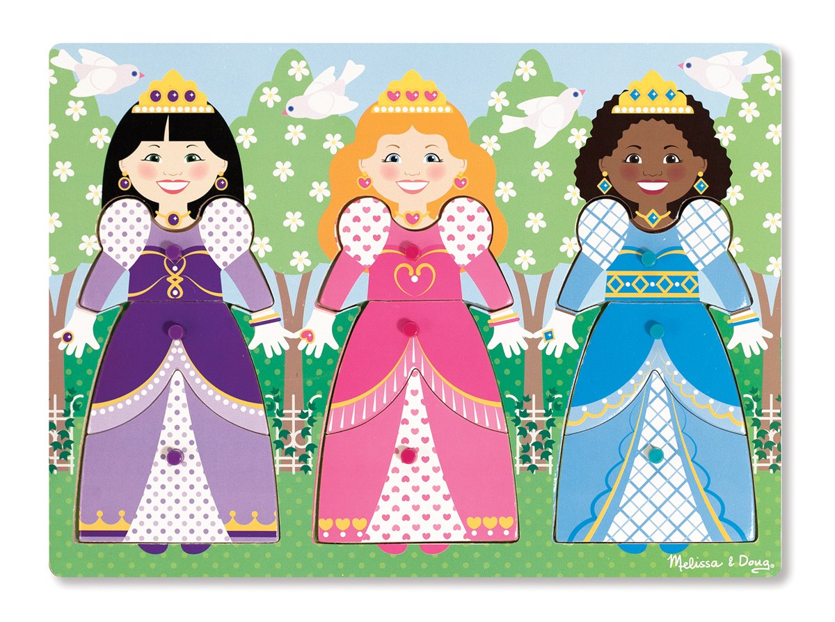 Dress-Up Princesses - 9pc Peg Puzzle By Melissa and Doug