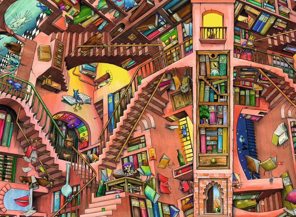 The Ludicrous Library - 500pc Jigsaw Puzzle by Ravensburger